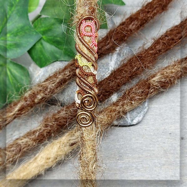 dreadschmuck dreadperlen dreadspirale haarschmuck für dreads dreadlock schmuck antikbronze braun grün rosa naturfarben