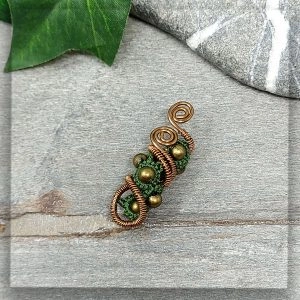 dreadschmuck dreadperle dreadlock schmuck spirale antikbronze naturfarben grün messingperlen haarschmuck für dreads