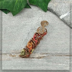 dreadschmuck dreadspirale dreadperle antikbronze grün braun rot orange naturfarben spirale haarschmuck dreadlock schmuck