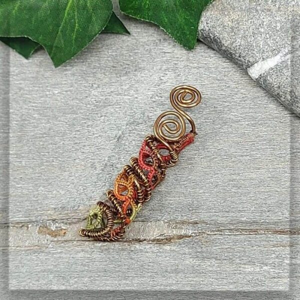 dreadschmuck dreadspirale dreadperle antikbronze grün braun rot orange naturfarben spirale haarschmuck dreadlock schmuck