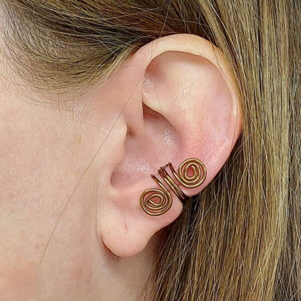 ear cuff ohrklemme ohrmanschette ohrschmuck earclimber fakepiering antikbronze