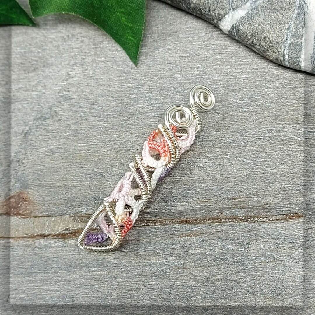 dreadschmuck dreadspirale dreadperle silber pastell lila apricot haarschmuck für dreadlocks