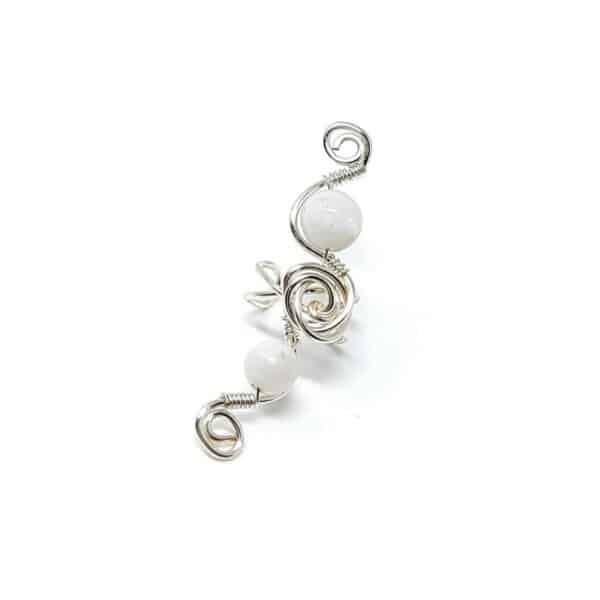 Ear Cuff schmal, Silber/Mondstein – Bild 2