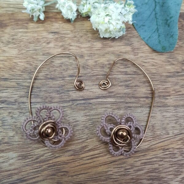 Ohrmanschette Antikbronze Blume – Bild 2