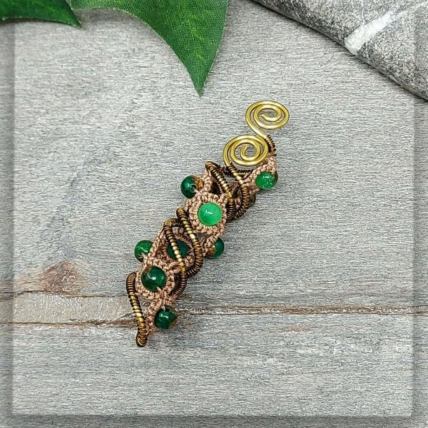 Dreadschmuck Dreadspirale Jade mit Goldfluss