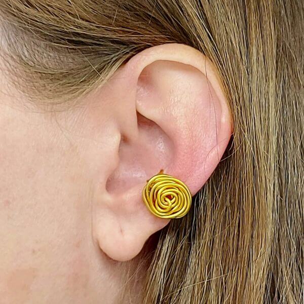ear cuff ohrklemme ohrmanschette ohrschmuck fakepiercing earclimber gold vergoldet rose