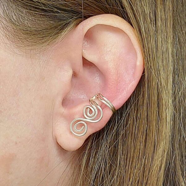 ear cuff ohrklemme ohrmanschette earclimber fakepiercing silber versilbert