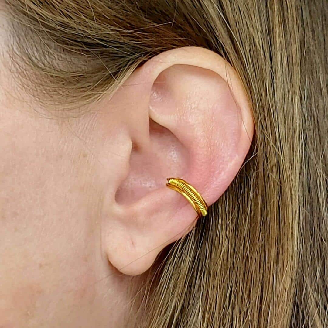ear cuff ohrklemme ohrmanschette ohrschmuck fakepiercing earclimber gold ring schlicht