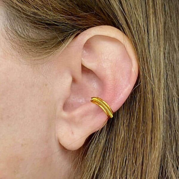 ear cuff ohrklemme ohrmanschette ohrschmuck fakepiercing earclimber gold ring schlicht