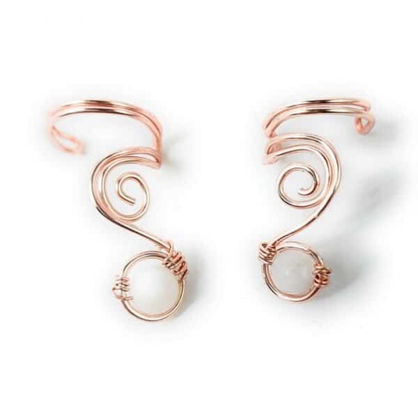 Ear Cuff "Vortex" Roségold/Mondstein