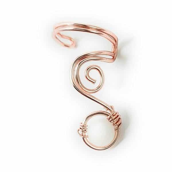 Ear Cuff "Vortex" Roségold/Mondstein – Bild 2