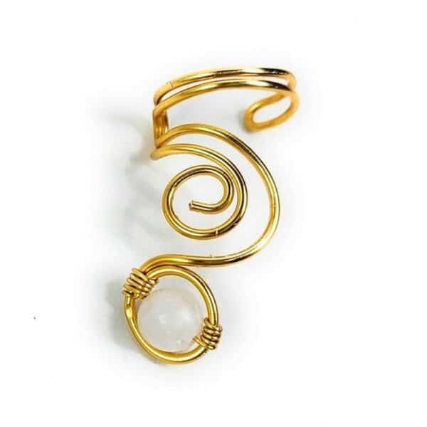 Ear Cuff "Vortex" Gold/Mondstein – Bild 3