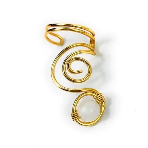 Ear Cuff "Vortex" Gold/Mondstein – Bild 2