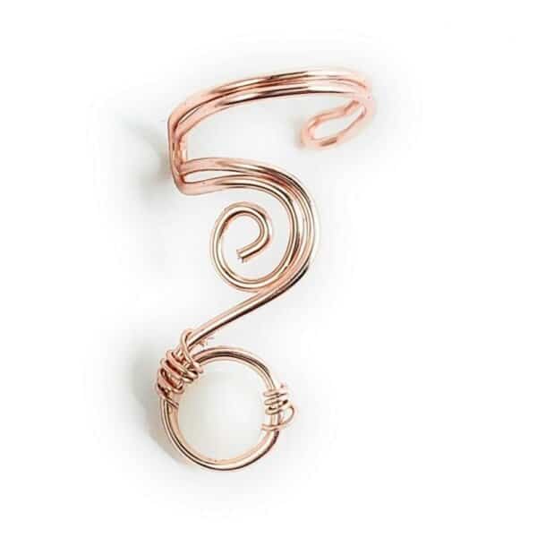 Ear Cuff "Vortex" Roségold/Mondstein – Bild 3