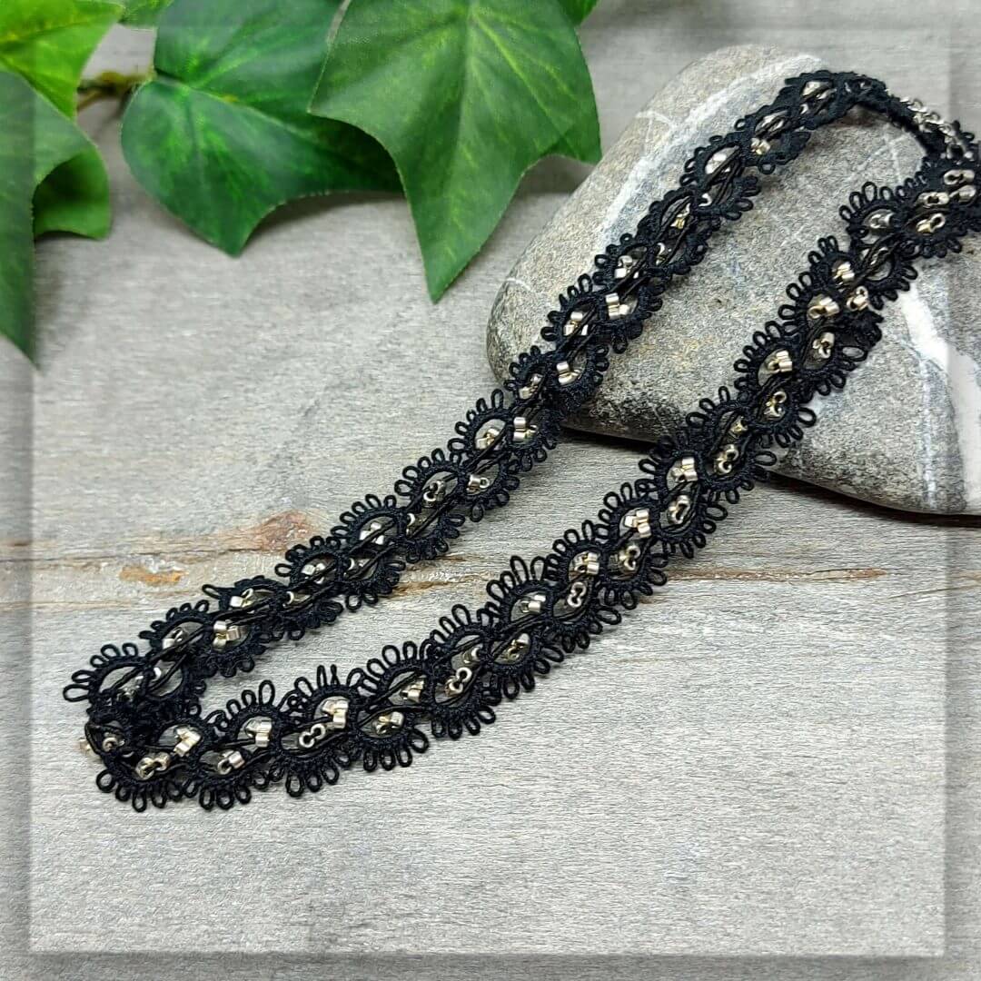 halskette choker halsschmuck kropfband schwarz silber