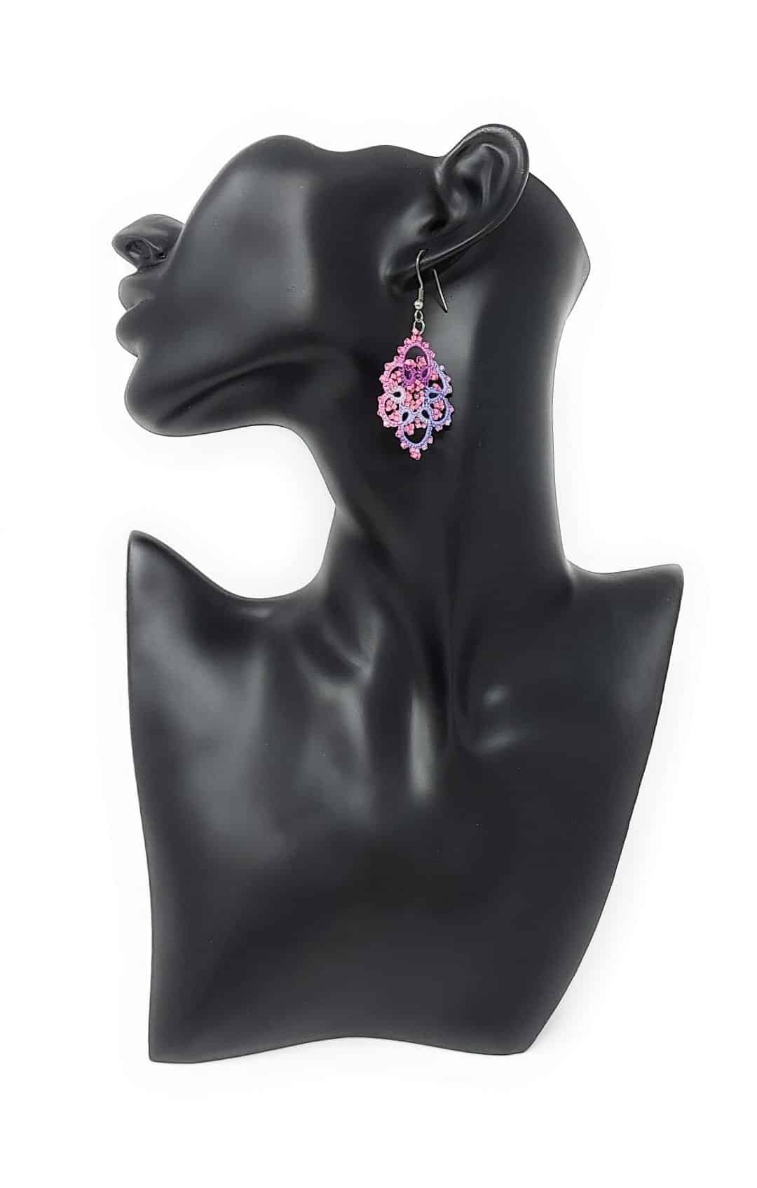 ohrringe ohrschmuck ohrhänger pusteblume rosa lila glasperlen