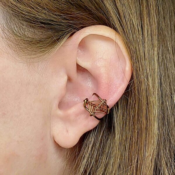 ear cuff ohrklemme ohrmanschette ohrschmuck earclimber spinnennetz antikbronze