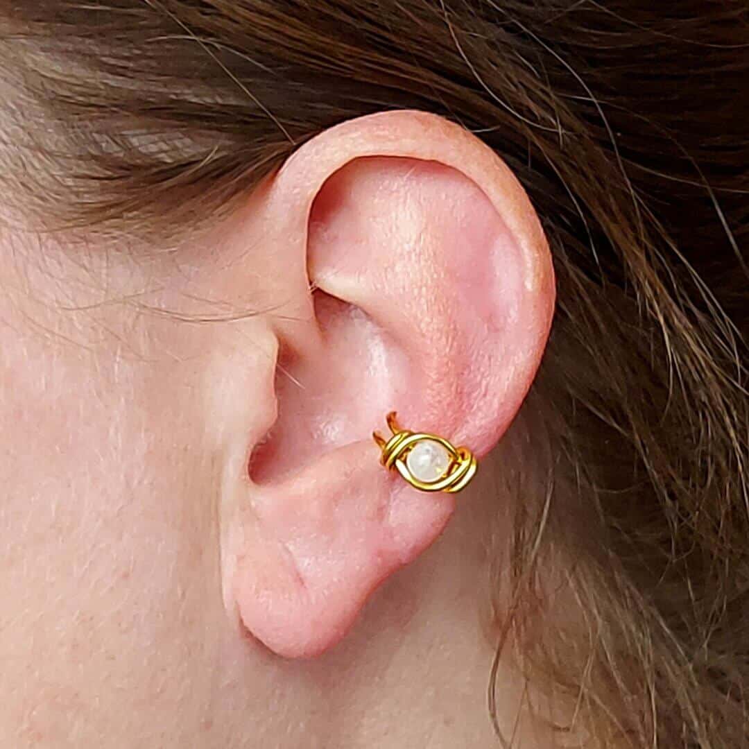 Ear Cuff Gold Mondstein Ohrklemme