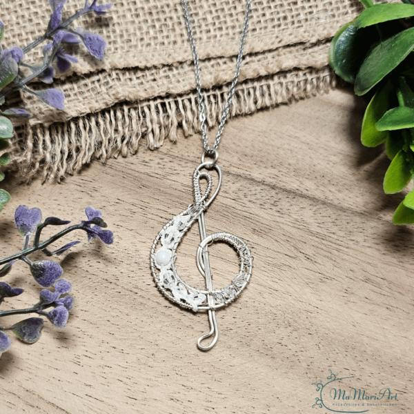 Halskette Fantasia Silber Notenschlüssel Kettenanhänger
